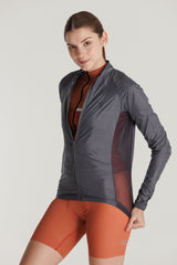 Chaqueta Ciclismo Mujer Cortaviento Gris